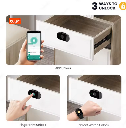 Keyless Electric Fingerprint Cabinet Drawer Lock RFID 13.56MHz IC Cabinet Lock Unlock Intelligent Keyless Sensor Lock Easy To In