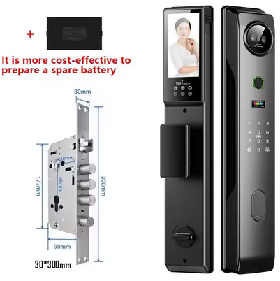 Smart Life/Tuya App WiFi Remote 3D Face Recogntion Smart Door Lock with Camera Front Door Fingerprint Lock For 13.56Mhz Card