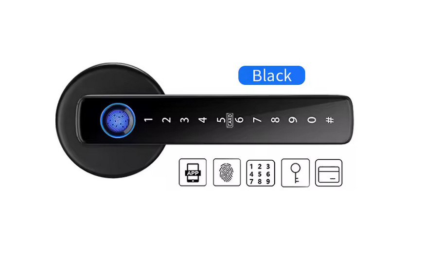 XSDTS M5 Tuya BLE Fingerprint Door Lock Digital Electronic Lock with Password/Key/IC Card/ Smartlife/ Tuya APP Unlock