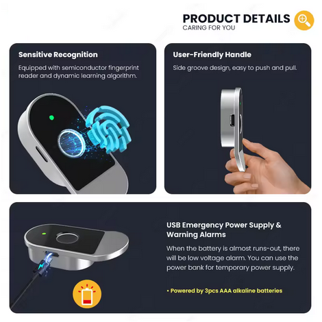 Keyless Electric Fingerprint Cabinet Drawer Lock RFID 13.56MHz IC Cabinet Lock Unlock Intelligent Keyless Sensor Lock Easy To In