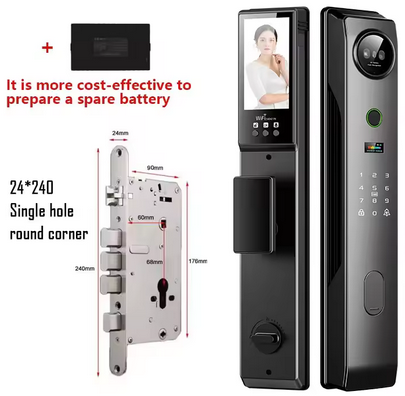 Smart Life/Tuya App WiFi Remote 3D Face Recogntion Smart Door Lock with Camera Front Door Fingerprint Lock For 13.56Mhz Card