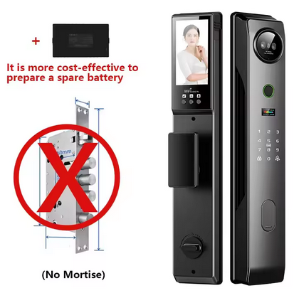 Smart Life/Tuya App WiFi Remote 3D Face Recogntion Smart Door Lock with Camera Front Door Fingerprint Lock For 13.56Mhz Card