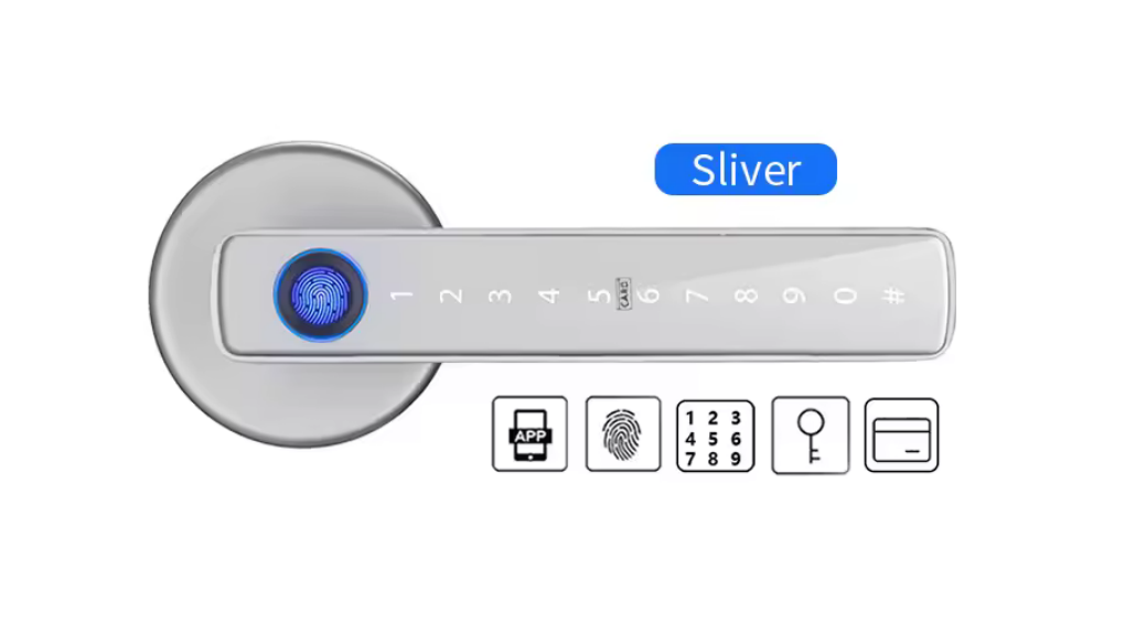 XSDTS M5 Tuya BLE Fingerprint Door Lock Digital Electronic Lock with Password/Key/IC Card/ Smartlife/ Tuya APP Unlock